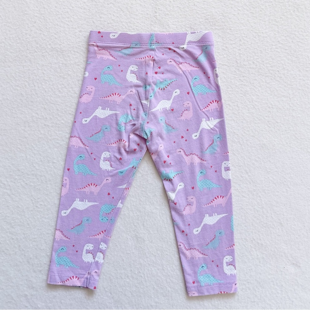 4/22 Mothercare Toddler Purple White Dinosaur Cotton Leggings Pants 12-18M 18M - Picture 9 of 16